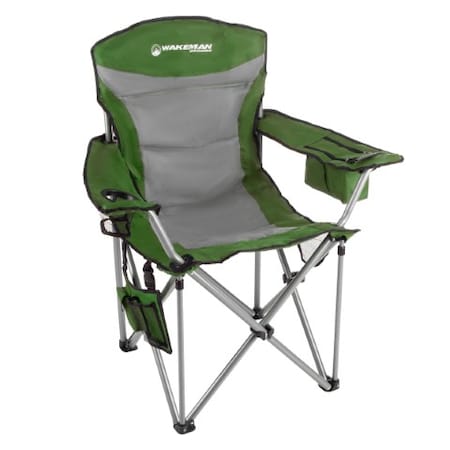 Leisure Sports Heavy Duty Camp Chair with 850-pound Weight Capacity and Carrying Bag for Camping, Fishing (Green) 684569AGL